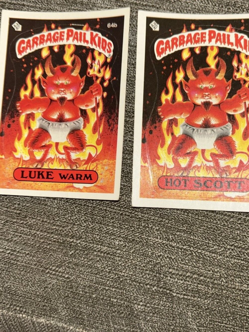 1985 Topps Garbage Pail Kids Series 2 Hot Scott 64a & Luke Warm 64b